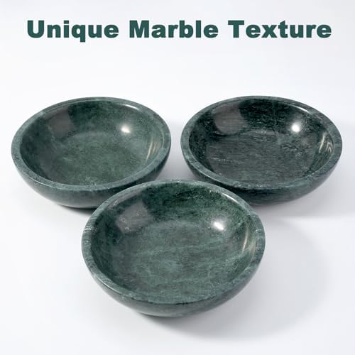 Natural Marble Cat Bowl, Weighted 1.5lb Cat Food Bowl for Cat and Small Dog, Small Animal Pet Food Dish Non-Slip, Shallow Dish for Whisker Fatigue Relief, Premium Green Stone for Home Decor - Image 5