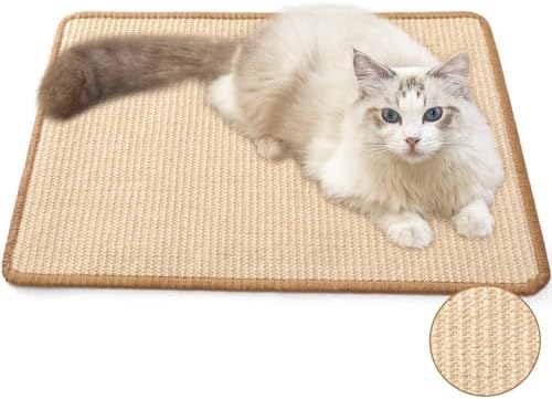FUKUMARU Cat Scratcher Mat, 23.6 X 15.7 Inch Natural Sisal Cat Scratch Mat by FUKUMARU