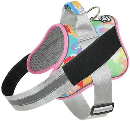 Dog Harness, No-Pull Reflective Dog Vest, Breathable Adjustable Pet Harness with Handle for Outdoor Walking - No More Pulling, Tugging or Choking (X-Large (Pack of 1), OilPainting) by Bolux