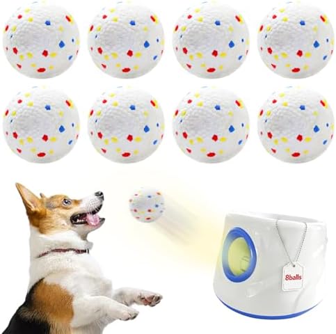8 Pack Dog Balls, Dog Toy Balls 2.28'' - Indestructible Dogs Ball for Aggressive Chewers, Small Tennis Ball for Dogs(Small/Medium), Fit Same Listing Automatic Launcher Only​ ETPU Material by Unknown