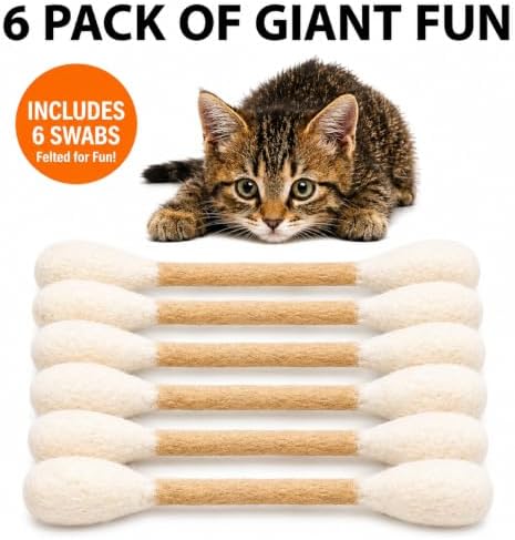Glaciart One Swabs Cat Toys with Catnip - 6 Pk | Durable for Chew, Cute Cat Toys Interactive Kitty for Boredom, Exercise, & Play | Filled w/Organic Catnip for Anxiety & as Digestive Aid | Gift Idea - Image 6