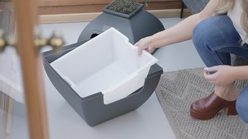 Good Pet Stuff, Litter Box Liner Tray for The Courtyard Hidden Litter Box Planter, Reusable Litter Tray, Easy to Clean, Odorless, Sustainable, Durable, Square, White Litter Box Liner - Image 6