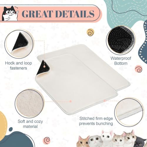 Drydiet 4 Pcs Cat Carrier Pad Reversible Liner, Beige, 17 x 11 Inch - Image 5