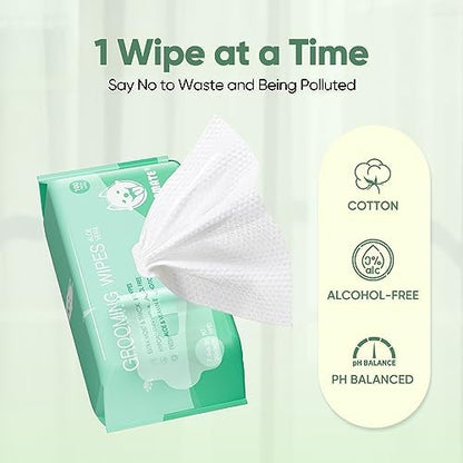 Pet Wipes for Dogs & Cats, Extra Moist & Thick Grooming Puppy Wipes with 300 Fresh Counts, Aloe Vera/Nature (3 Pack) - Image 5