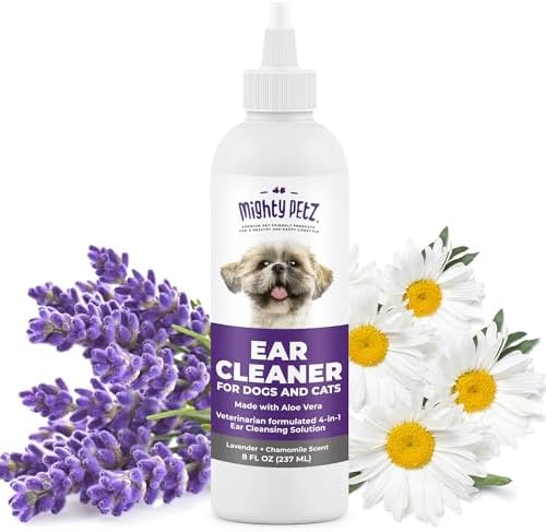 Mighty Petz Dog Ear Cleaner – Gentle Pet Ear Wash for Routine Ear Hygiene For Dogs and Cats 8 oz by MightyPetz