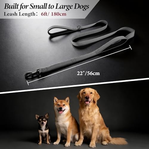 Double Handle Dog Leash, 6 FT Reflective, for Medium Large Dogs - Image 7