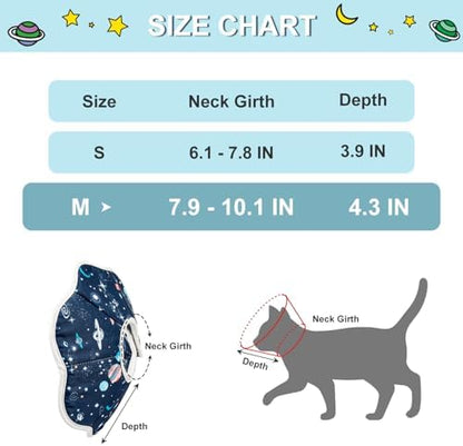 Depets Cat Cone Soft, Adjustable Recovery E-Collar for Pet Neck Size 9.5 in - Image 4