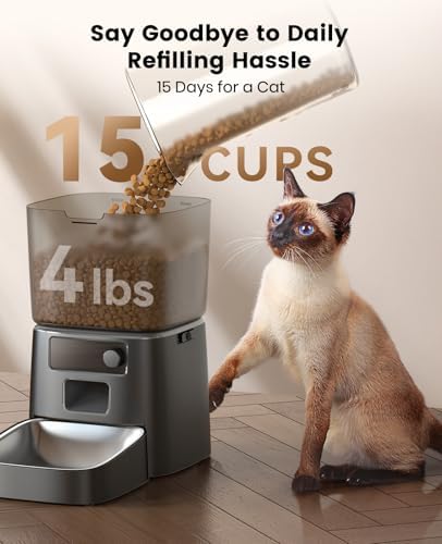 oneisall 2.4 GHz Wi-Fi Automatic Cat Feeder, 3.5L/15 Cups - Image 5