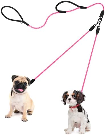 PetBonus Rope Double Dog Leash, No Tangle Dual Leash for Walking Two Dogs by Petbonus