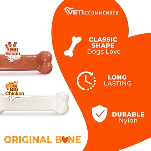 Nylabone Power Chew Original Bone Dog Chew Toys, Medium, 2 Count - Image 4
