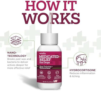 Vetality Medicated Otic Drops for Dog Ear Infection Treatment, 2 fl oz - Image 5