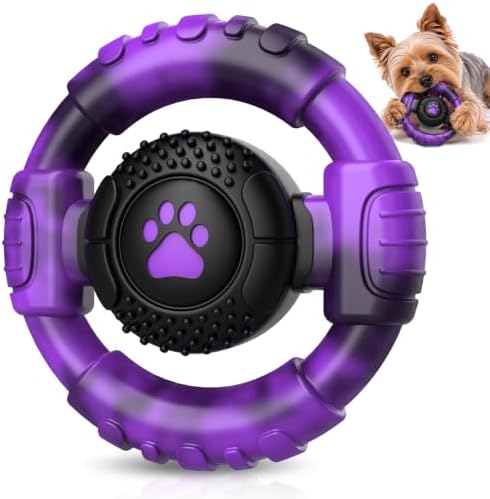 Pamlulu Small Dog Chew Toy, Tough Squeaky Puppy Chew for Small Breeds, Rubber and Nylon Design, Indoor and Outdoor Play, Birthday Gift by Home