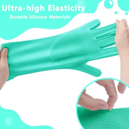 Pet Grooming Gloves—Dog Washing Gloves with High-Density Teeth, Dog Bath Scrubber with Enhanced Five Finger Design, Silicone Gloves for Dogs and Cats Bathing, Massage (Turquoise) - Image 5