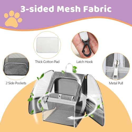 Cat Backpack Carrier Large Pet Backpack for Small Dog Medium Cat Puppy Kitten Bunny up to 15lbs, Ventilated Mesh Dog Collapsible Travel Backpack for Hiking Walking Outdoor - Image 3
