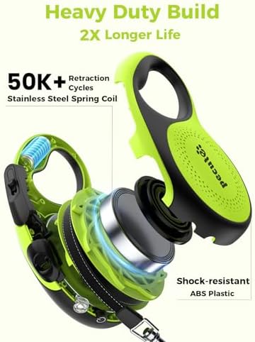 Retractable Dog Leash with Flashlight, 26ft Heavy Duty Retractable Pet Leash with Light, One-Button Control, Anti-Twist Protection, Reflective Leashes for Medium Large Pets Dogs Up to 110 lbs - Image 6