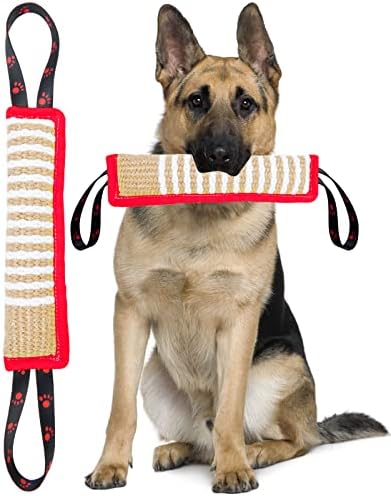 Clysoru Dog Tug Toy Tough Jute Bite Pillow Lasting Training Equipment Puppy to Large Dogs Interactive for Large and Small by Clysoru