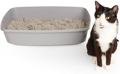 So Phresh Open Cat Litter Box Grey X-Large 22.4" L X 16.9" W X 4.3" H