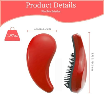 Comma-Shaped Small Dog Brush, Puppy Essentials (Rose Red) - Image 2