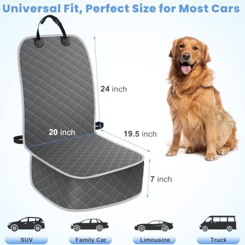 ELONGRIVER Dog Car Seat Covers, Waterproof Front Seat Cover - Image 7