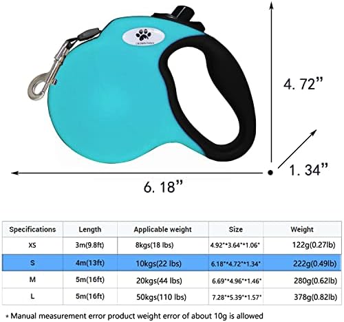 13 ft Retractable Dog Leash, Blue, S - Image 2