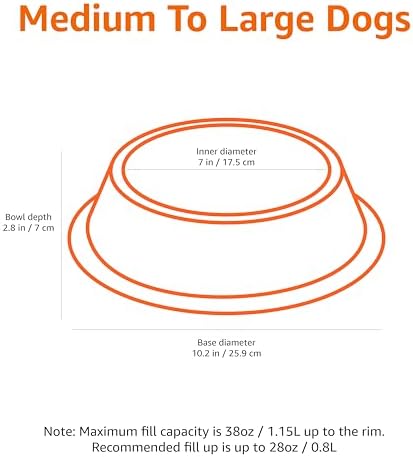 Amazon Basics Stainless Steel Non-Skid Dog Bowl, Dishwasher Safe, Rust Resistant, Single - Image 2