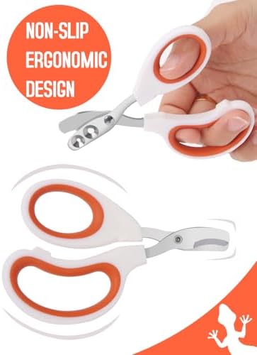 Stainless Steel Bearded Dragon Nail Clippers,Lizard Nail Clippers,Bearded Dragon Supplies,Bearded Dragon Nail Scissors for Small Reptiles,Turtle,Chameleon,Iguana，Hedgehog（Orange） - Image 3