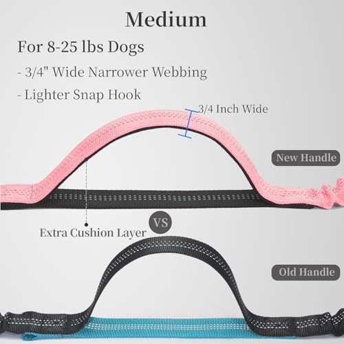 iYoShop Hands Free Dog Leash with Zipper Pouch, Baby Pink, 8-25 lbs, Medium - Image 2