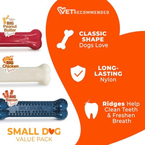 Nylabone Power Chew Original Bone Dog Chew Toys, Small, 3 Count - Image 3
