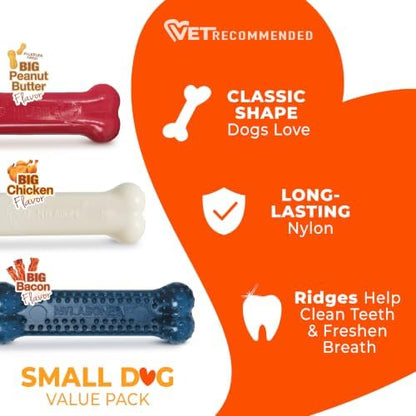 Nylabone Power Chew Original Bone Dog Chew Toys, Small, 3 Count - Image 3