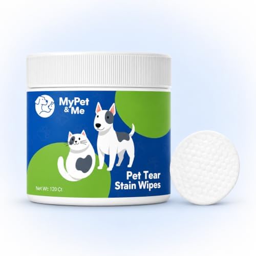 My Pet & Me Dog Eye Wipes – 120 Ct Eye Wipes for Dogs & Cats | Tear Stain Remover for Discharge & Crust | Fragrance-Free, Alcohol-Free with Vitamin E | Hypoallergenic Unscented No-Rinse Pads by MyPetMe