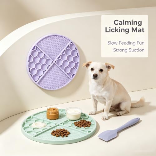 2Pcs Silicone Dog Cat Lick Mat, 61 Suction Cups Honeycomb BPA-Free - Image 5