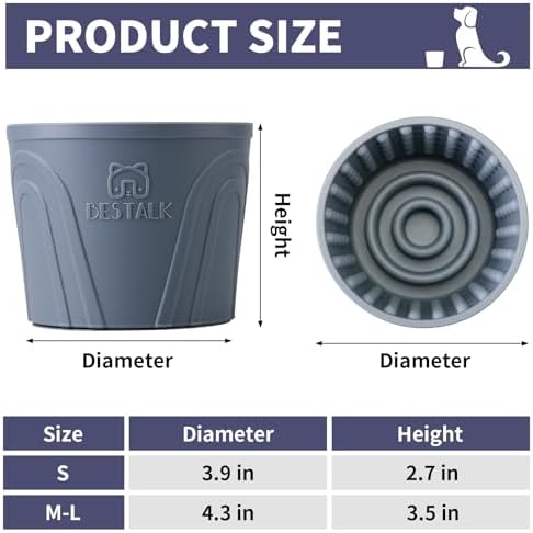 Dog Lick Bowl, Bestalk Anxiety Relief Slow Feeder Dog Lick Mat Treat Dispenser, Non-Slip Licking Bowl Enrichment Toys for Small Medium and Large Breed Dogs, BPA Free Silicone(Grey,S) - Image 6