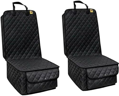 Bark Lover Deluxe Dog Seat Cover for Front Seat-More Durable Spill-Resistant Front Seat Protector, High Heat Resistant and Nonslip Front Seat Cover for Dogs Kids, Universal Size (Black, 2 Pack) by BarkLover