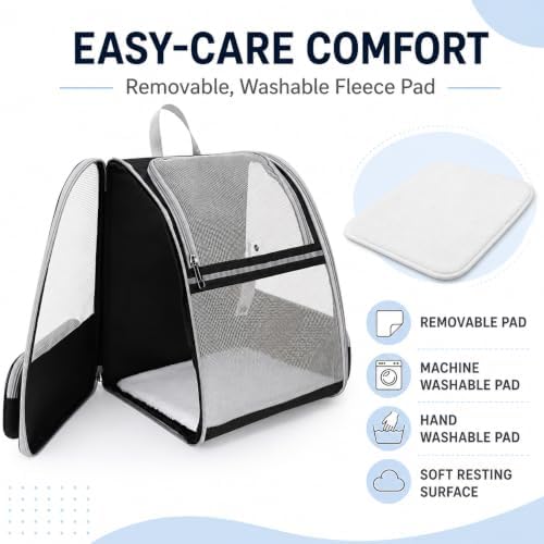 Cat Carrier Backpack for Cats and Small Dogs up to 15 lbs, Soft-Sided Foldable Pet Carrier with Breathable Mesh, Front Upper&Dual Side Entry, Support Frame, Hard Bottom for Vet Visits and Air Travel - Image 7
