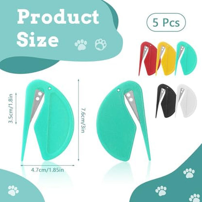 5 Pieces Colorful Pet Knotting Comb Set, Small Plastic Cat Hair Removal Tool, Multifunctional Dematting Comb for Dogs Grooming Removing Loose Tangled Supplies (5) - Image 2