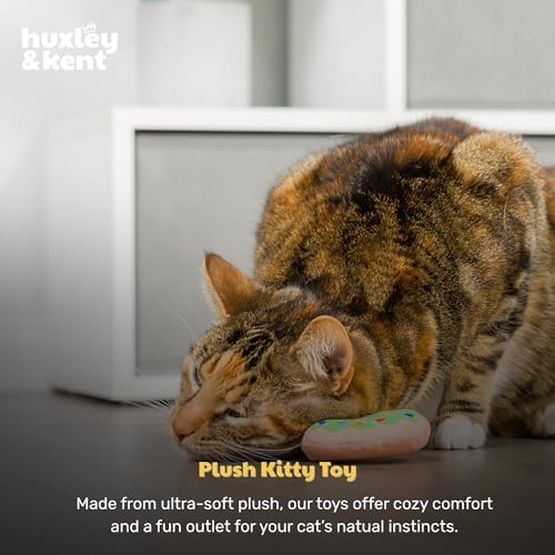 Huxley & Kent Plush Crinkle Catnip Cat Toy, Lit Donut - Image 6