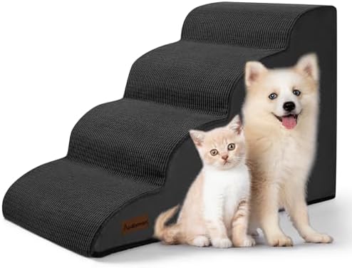Aodisman Dog Steps for Bed or Couch,4-Step Pet Stairs Ramp for Small Dogs by AODISMAN
