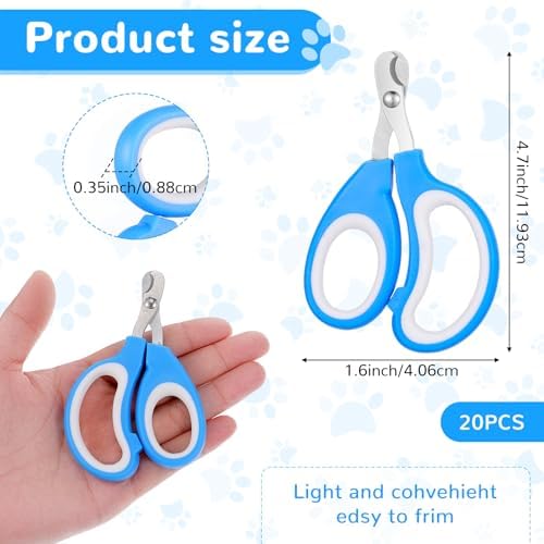 Lemecima 20 Pcs Cat Nail Clipper Bulk Kitten Claw Trimmer Pet Nail Cutter Claw Care for Cats, Kittens, Bunny, Puppy, Rabbit, Gatos, and More - Image 3