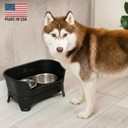 Neater Feeder Express Mess Proof Dog Bowls Elevated for Medium to Large Sized Breed, No Spill Raised Dog Food Bowl Stand, Stainless Steel Food and Water Bowl Set, Pet Dish Feeding Station, Black - Image 2