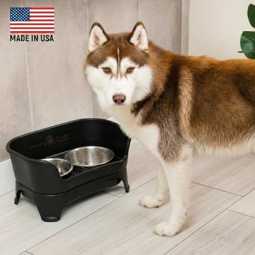 Neater Feeder Express Mess Proof Dog Bowls Elevated for Medium to Large Sized Breed, No Spill Raised Dog Food Bowl Stand, Stainless Steel Food and Water Bowl Set, Pet Dish Feeding Station, Black - Image 2
