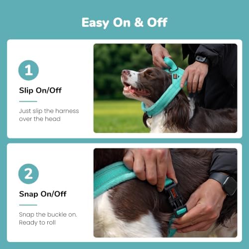 Didog Soft Flannel Padded Dog Vest Harness,Escape Proof/Quick Fit Reflective Dog Strap Harness, Easy for Training Walking(XS:Chest 15-18", Teal) - Image 3
