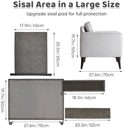 NATUYA Sisal Cat Scratching Pad Sofa Corner Protection, All Gray, Right - Image 3