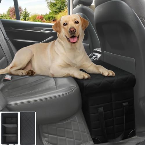 LIONROGE Car Back Seat Extender for Large Dogs up to 200lbs,Dog Car Back & Front Seat Extender with Storage,Prevent Your Dogs from Falling Off The Seat by LIONROGE