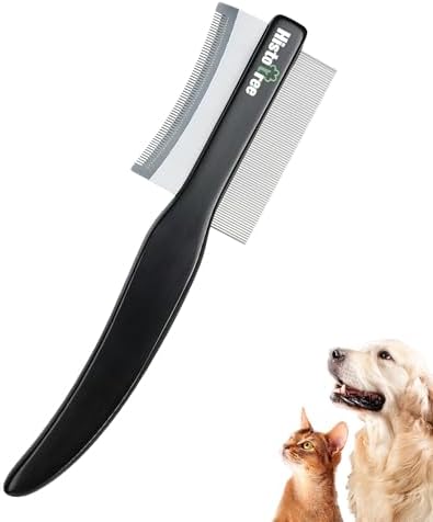 2-in-1 Dog Dematting&Deshedding Comb with Wooden Handle by Histotree