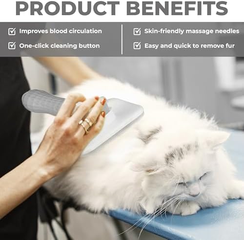 Ultimate Pet Brush - Self-Cleaning Cat & Dog Grooming Tool | Deshedding Brush for Long & Short Hair | Reduces Shedding, Hairballs & Loose Fur | One-Click Hair Removal Comb. - Image 6