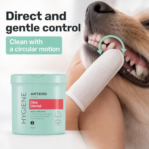 ARTERO Disposable Teeth Cleaning Wipes for Dogs and Cats - 50 Wipes - Image 2