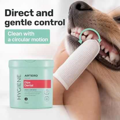 ARTERO Disposable Teeth Cleaning Wipes for Dogs and Cats - 50 Wipes - Image 2