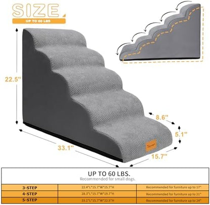 Topmart Dog Stairs for Small Dogs, 5-Step,22.5”H - Image 2