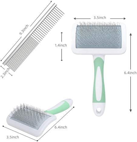 Slicker Brush for Dogs & Pet Comb,Grooming Brush for Thick,Fluffy,Shedding Fur on Dogs and Cats Soft,Gentle Pins for Grooming - Image 2