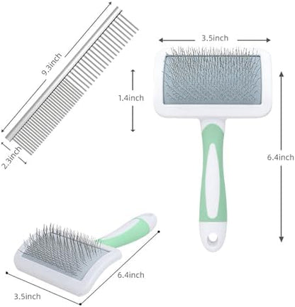 Slicker Brush for Dogs & Pet Comb,Grooming Brush for Thick,Fluffy,Shedding Fur on Dogs and Cats Soft,Gentle Pins for Grooming - Image 2